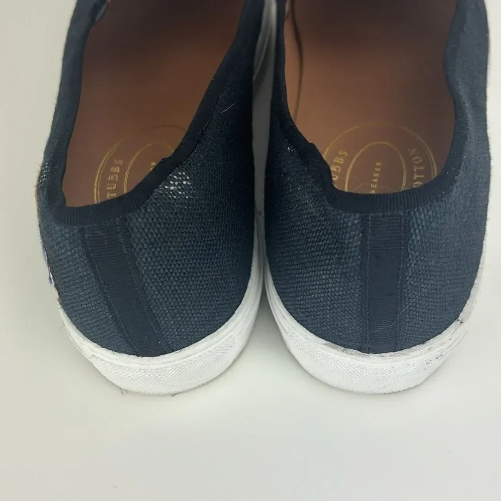 Stubbs and Wootton Men's Embroidered Nautical Linen Slip on Sneakers Size 9.5